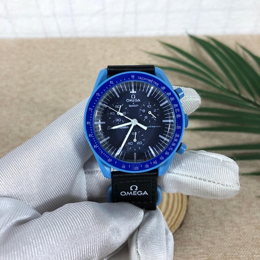 Omega Blue and Black Men's Watch Mission to Neptune Swatch x Ω moonswatch